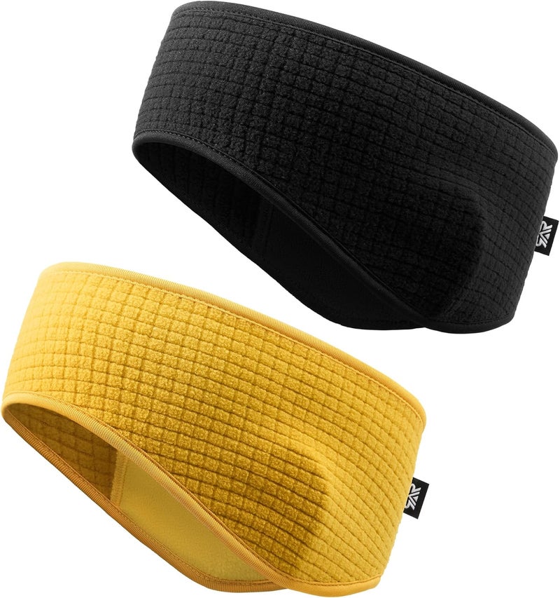 Long Long 2 Pack Winter Ear Warmers for Women Men | Moisture Wicking Fleece Earmuff Headbands-Cold Weather Running Ski Cycling - Image 1